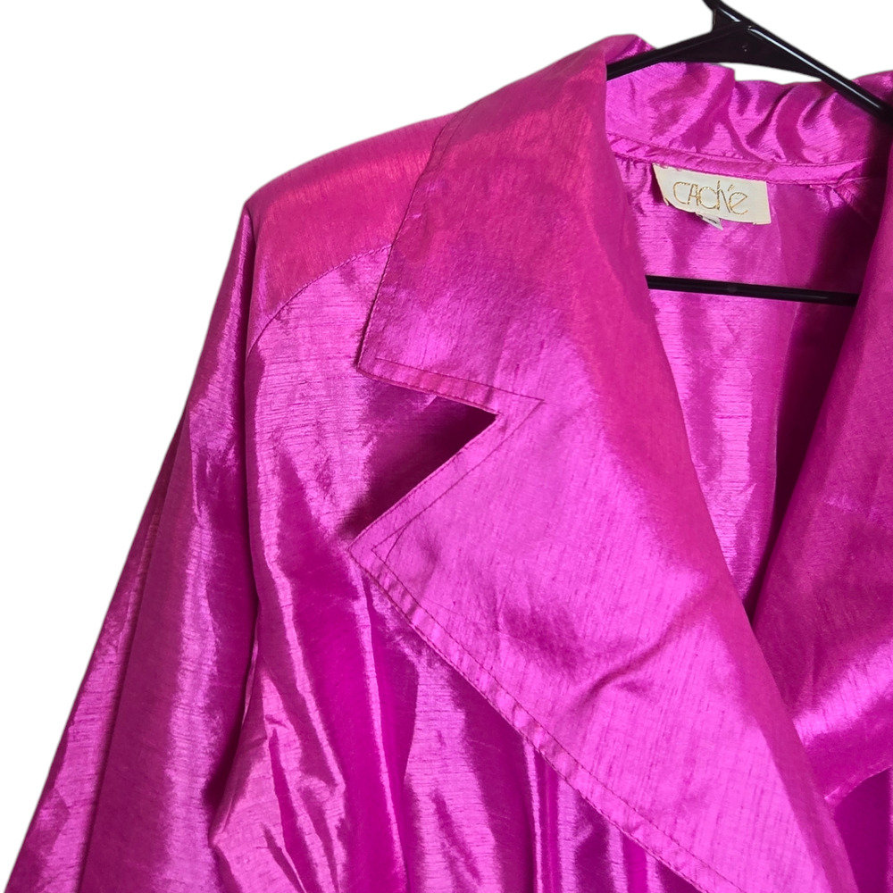 Vintage Cache Hot Pink Wrap Dress Size 10 - Picture 2 of 10